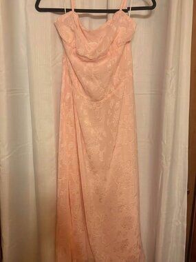 Jacquard Floral Tie Back A-line Maxi Dress